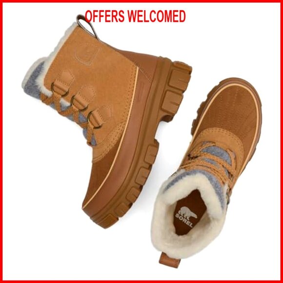 Waterproof Snow Boots with 200g Insulation, Faux Fur Collar, Women's Size - Picture 5 of 6